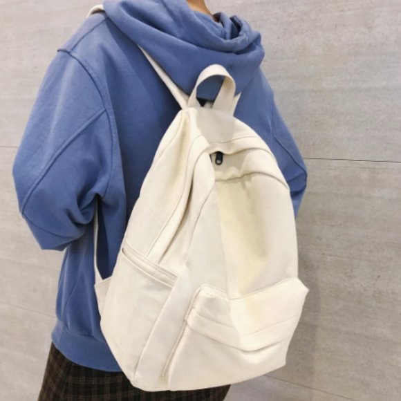 School Female White Backpack Women Cotton